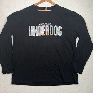 Alicia Keys Underdog concert release black long sleeve T-shirt‎ Men 2XL